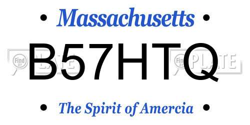 B57HTQ Massachusetts License Plate