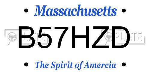 B57HZD Massachusetts License Plate