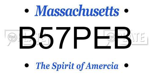 B57PEB Massachusetts License Plate