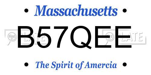 B57QEE Massachusetts License Plate
