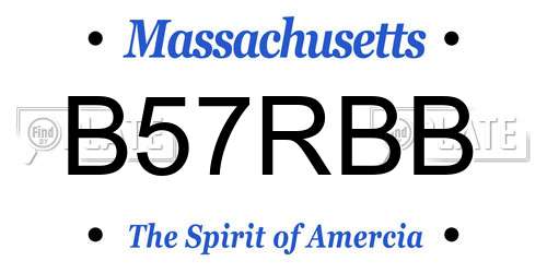 B57RBB Massachusetts License Plate