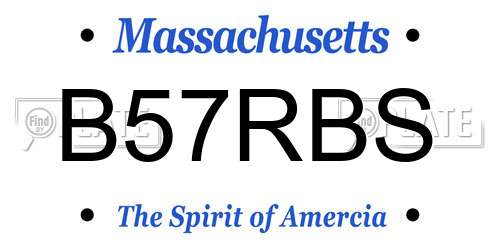 B57RBS Massachusetts License Plate