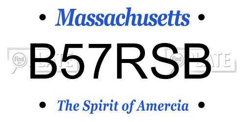 B57RSB Massachusetts License Plate
