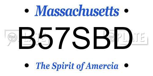 B57SBD Massachusetts License Plate