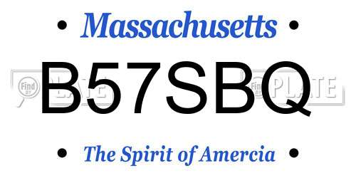 B57SBQ Massachusetts License Plate