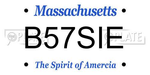 B57SIE Massachusetts License Plate