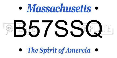 B57SSQ Massachusetts License Plate