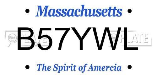 B57YWL Massachusetts License Plate