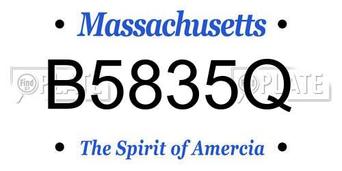 B5835Q Massachusetts License Plate