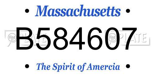 B584607 Massachusetts License Plate