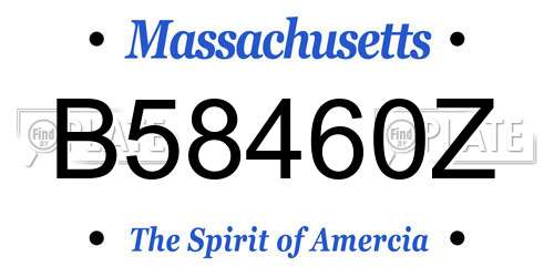 B58460Z Massachusetts License Plate