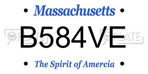 B584VE Massachusetts License Plate
