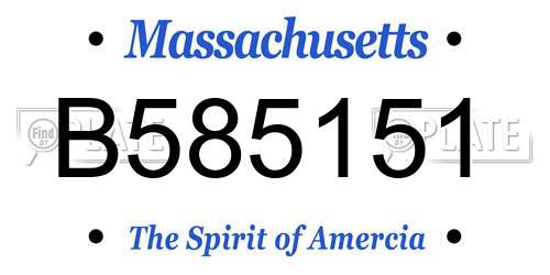 B585151 Massachusetts License Plate