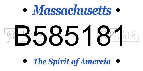 B585181 Massachusetts License Plate