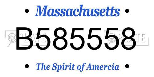 B585558 Massachusetts License Plate
