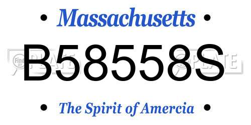 B58558S Massachusetts License Plate