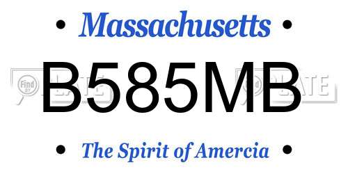 B585MB Massachusetts License Plate
