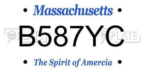 B587YC Massachusetts License Plate
