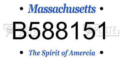 B588151 Massachusetts License Plate