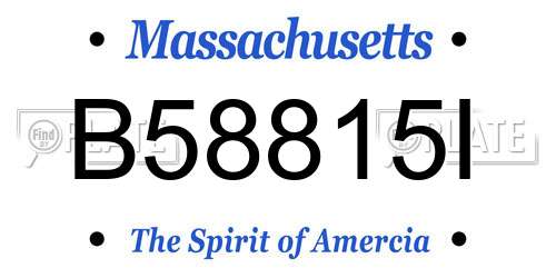 B58815I Massachusetts License Plate