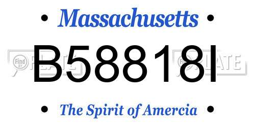 B58818I Massachusetts License Plate