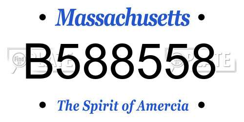 B588558 Massachusetts License Plate