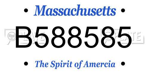 B588585 Massachusetts License Plate