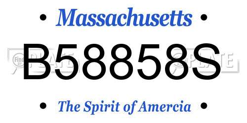 B58858S Massachusetts License Plate