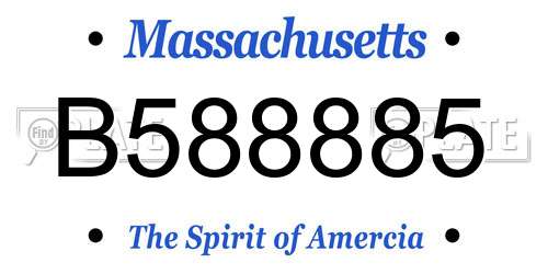 B588885 Massachusetts License Plate
