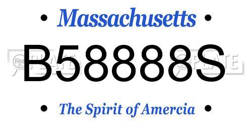 B58888S Massachusetts License Plate