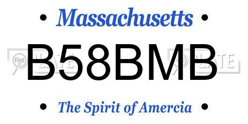 B58BMB Massachusetts License Plate