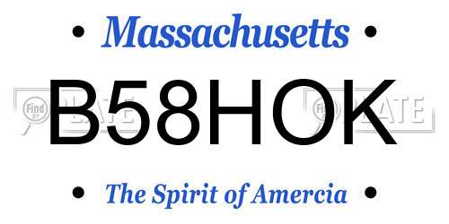 B58HOK Massachusetts License Plate
