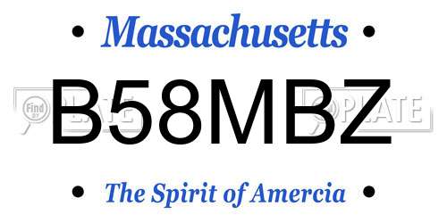 B58MBZ Massachusetts License Plate
