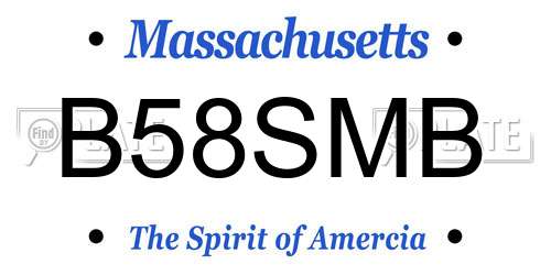 B58SMB Massachusetts License Plate