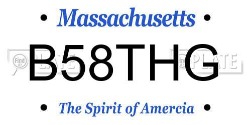 B58THG Massachusetts License Plate