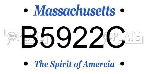 B5922C Massachusetts License Plate