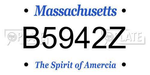 B5942Z Massachusetts License Plate
