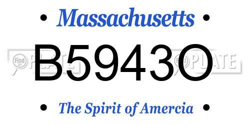 B5943O Massachusetts License Plate