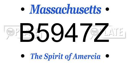 B5947Z Massachusetts License Plate