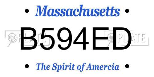 B594ED Massachusetts License Plate