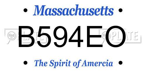 B594EO Massachusetts License Plate