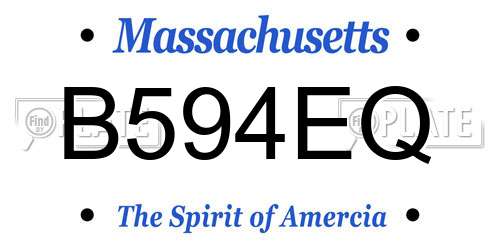 B594EQ Massachusetts License Plate