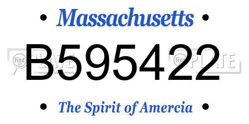 B595422 Massachusetts License Plate