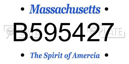 B595427 Massachusetts License Plate