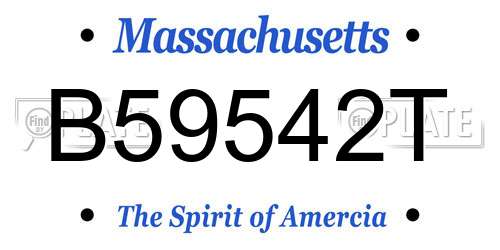 B59542T Massachusetts License Plate
