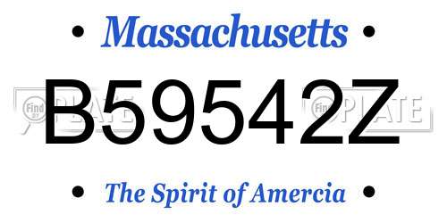 B59542Z Massachusetts License Plate