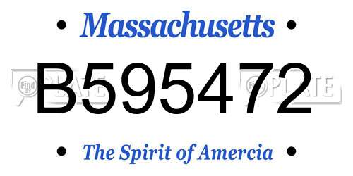 B595472 Massachusetts License Plate