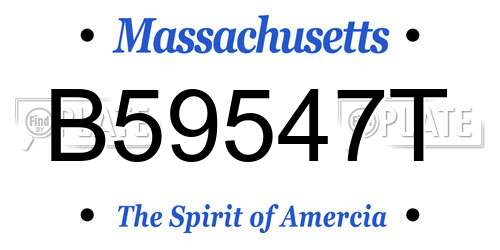B59547T Massachusetts License Plate