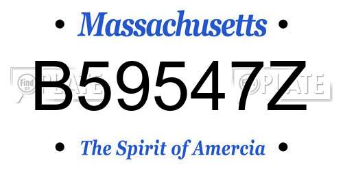 B59547Z Massachusetts License Plate