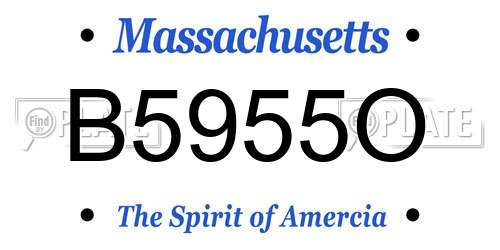 B5955O Massachusetts License Plate